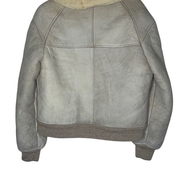 Vintage Bert Paley Beige Long Sleeve Leather Jacket Size 44 Sherpa Lined - Picture 6 of 15